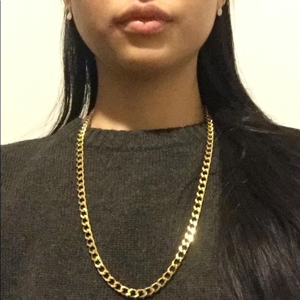 Gold plated curb chain necklace